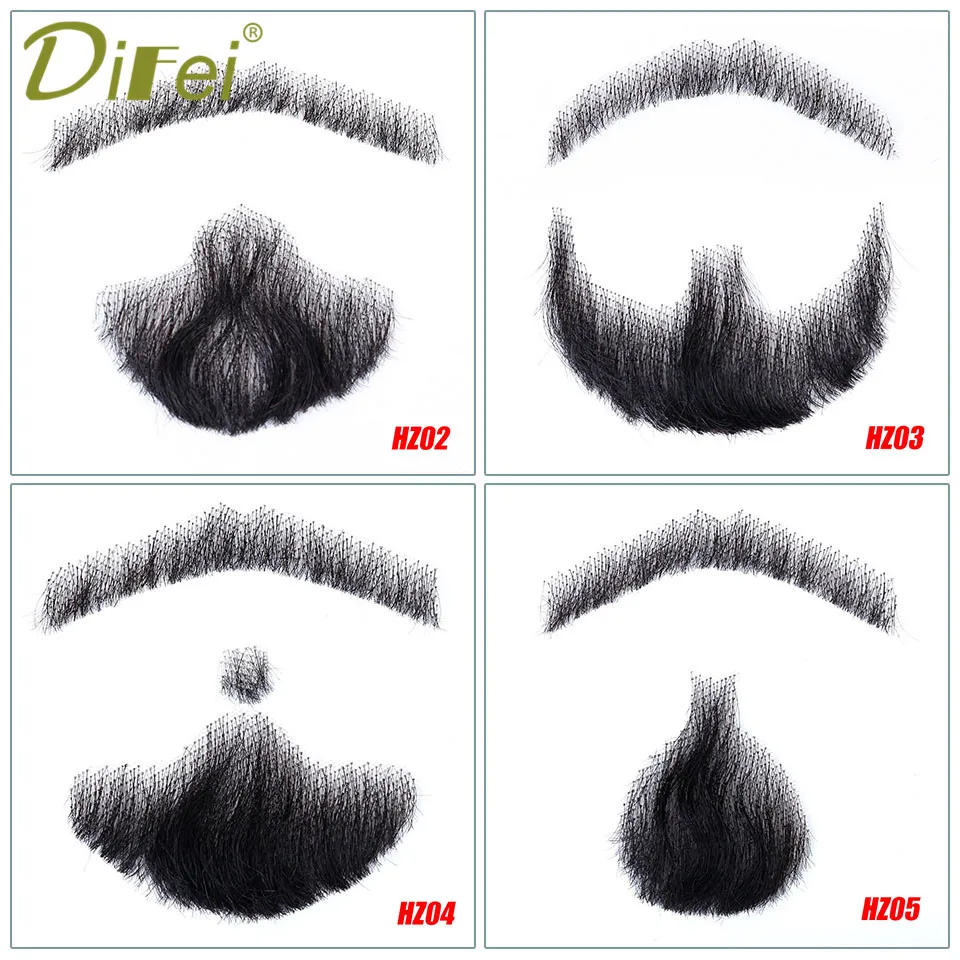 

DIFEI Men's Fake Beard For Mustache Fake Beard Props Invisible Fake Weave Mustache Make-up Easy Props Simulation Beard