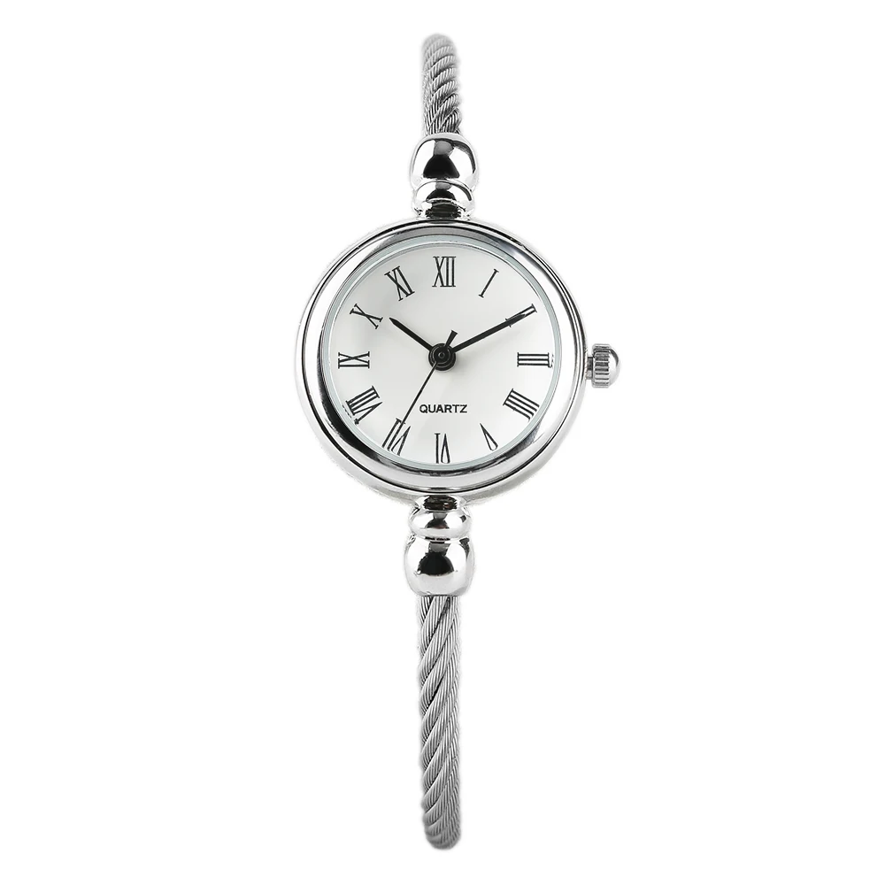 Elegant 2018 New Arrival Women Bangle Watch Roman Number Dial Quartz Wrist Watch Simple Rotating Twist Stainless Steel Band (16)