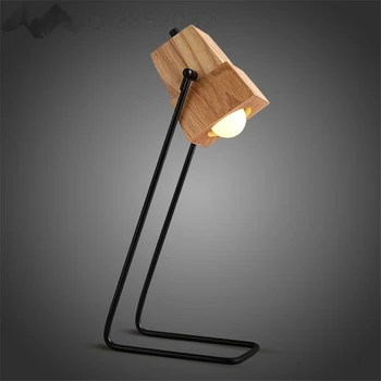 

2017 Personality Creative Fashion Vintage Solid Wood Decoration Table Lamp cafe restaurant Bedroom Study Decoration Table Light