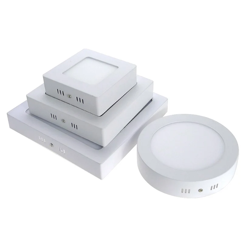 

LED Panel Light 6W 12W 18W Surface Mounted LED Ceiling Lights AC90-265V Round Square LED Downlight