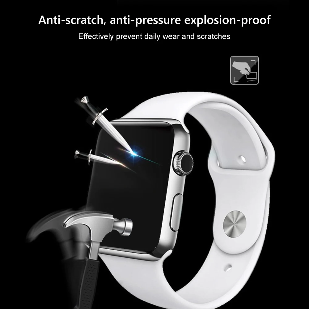 3D изогнутая Защитная пленка для экрана Apple Watch 38 мм 42 мм 40 мм 44 мм закаленная пленка для iwatch 4 3 2 1 не стекло