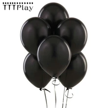 Balões pretos 10 pçs/lote 12 Polegada Pérola Balão De Látex Inflável Fontes Do Partido Feliz Aniversário Festa de Casamento Decoração Bolas de Ar(China)