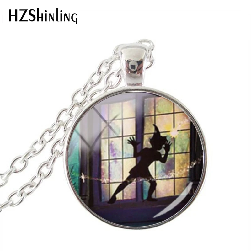 

2019 New Fashion Peter Pan Necklace Peter Pan Jewelry Glass Dome Pendant Personalized Picture Necklace for Friends