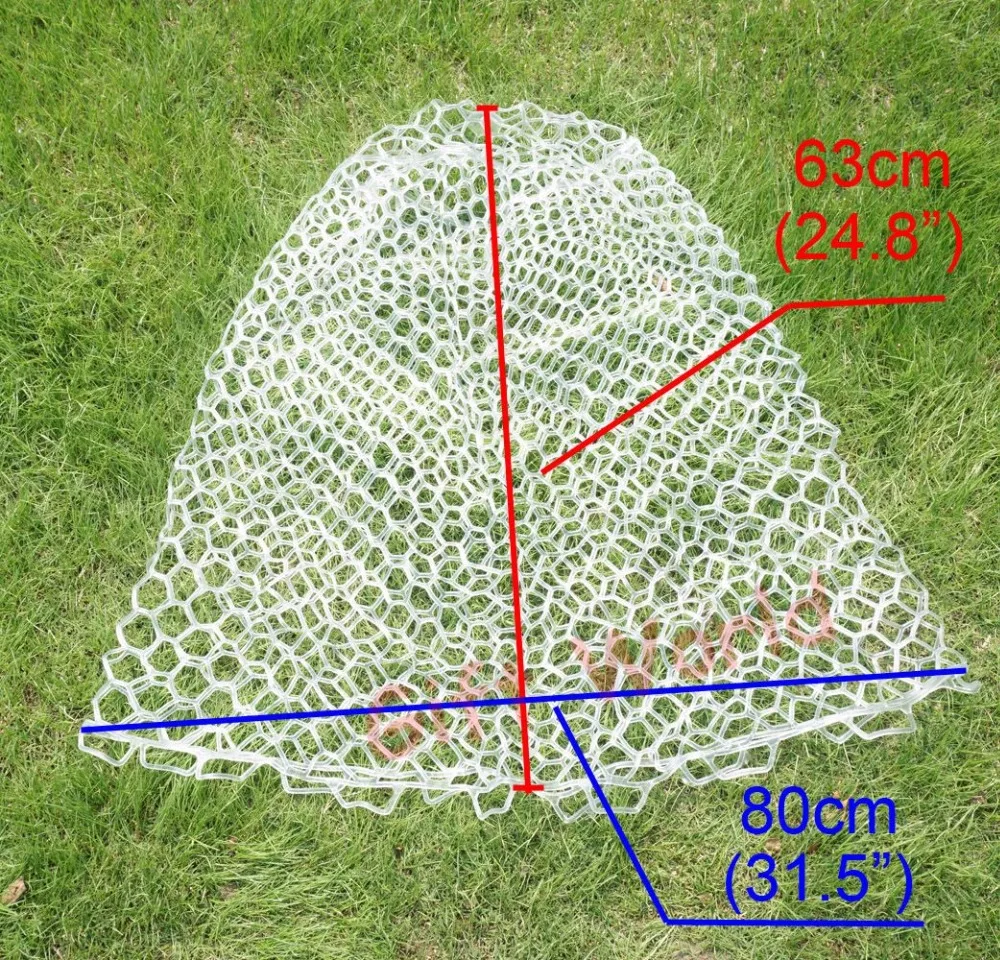 Fishing Gear, Lightweight Soft Transparent Black Durable 40cm Depth Rubber  Fishing Landing Net Replacement For Angler For Saltwater 
