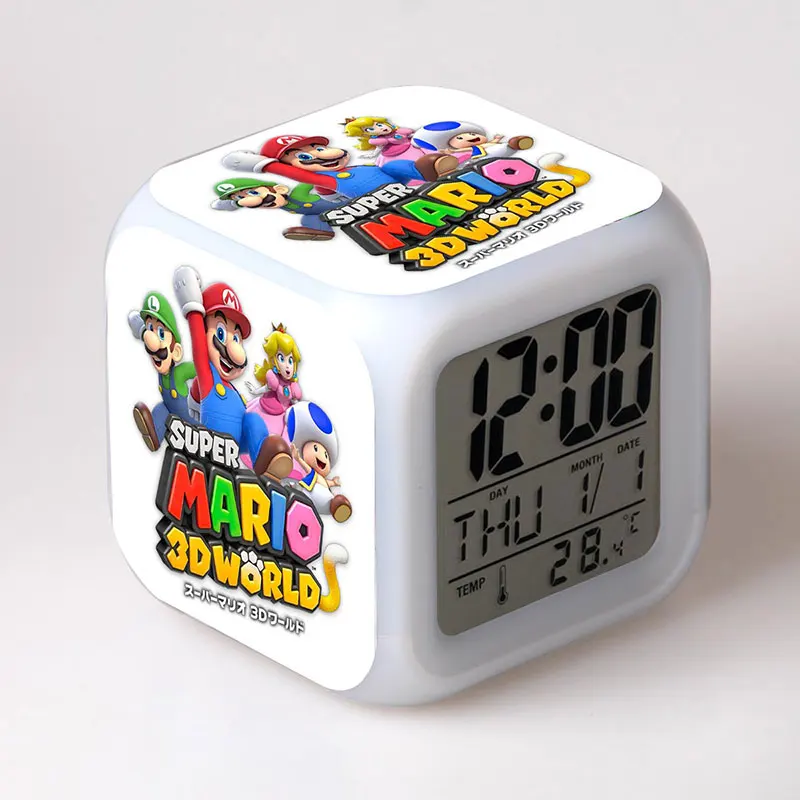 Супер Марио и Луиджи Juguetes светодиодный Будильник красочный меняющийся сенсорный светильник персонажи Супер Марио фигурка детские игрушки - Цвет: N33