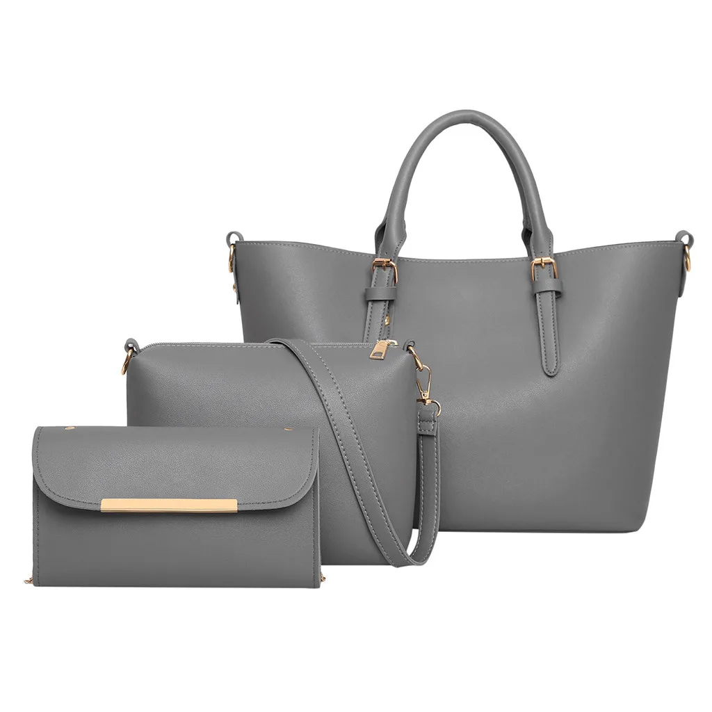 

3Pcs Women Pattern Solid Leisure Fashion Handbag+Messenger Bags+Wallets Small Flap bag High Quality Casual Student