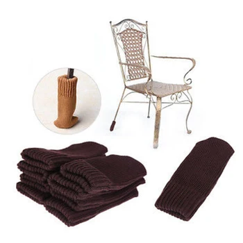 

Anti-Slip Sleeve Sock Chair Table Leg Knitting Wool Furniture Cover Pad Floor Protector Foot Sleeve Home Decoration Supply 4PCS