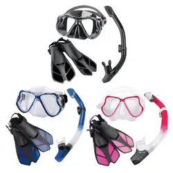 Новая маска для подводного плавания дыхательная трубка плавники набор для женщин и мужчин анти-противотуманные очки сухой Топ трубка