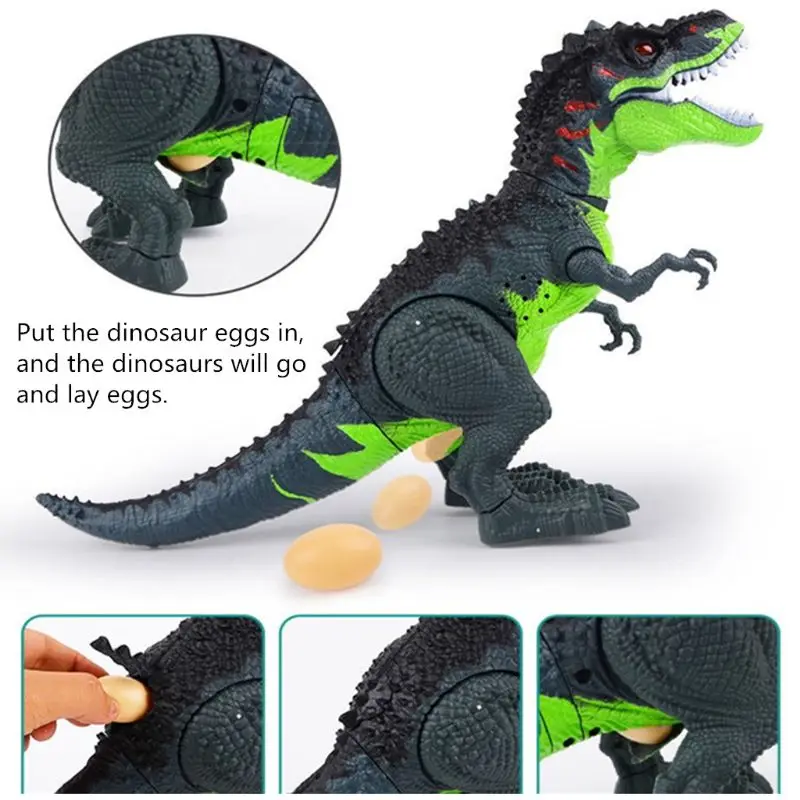 Simulated Flame Spray Tyrannosaurus T-Rex Dinosaur Toy Kids Walking Dinosaur Water Spray Red Light& Realistic Sounds