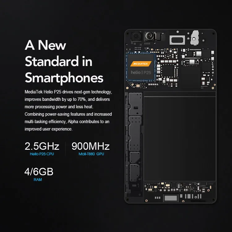 MAZE ALPHA 6GB RAM 64GB ROM MTK Helio P25 2.5GHz Octa Core 6.0 Inch 2.5D Corning Gorilla Glass LG FHD Screen Dual Camera Android 7.0 4G LTE Smartphone
