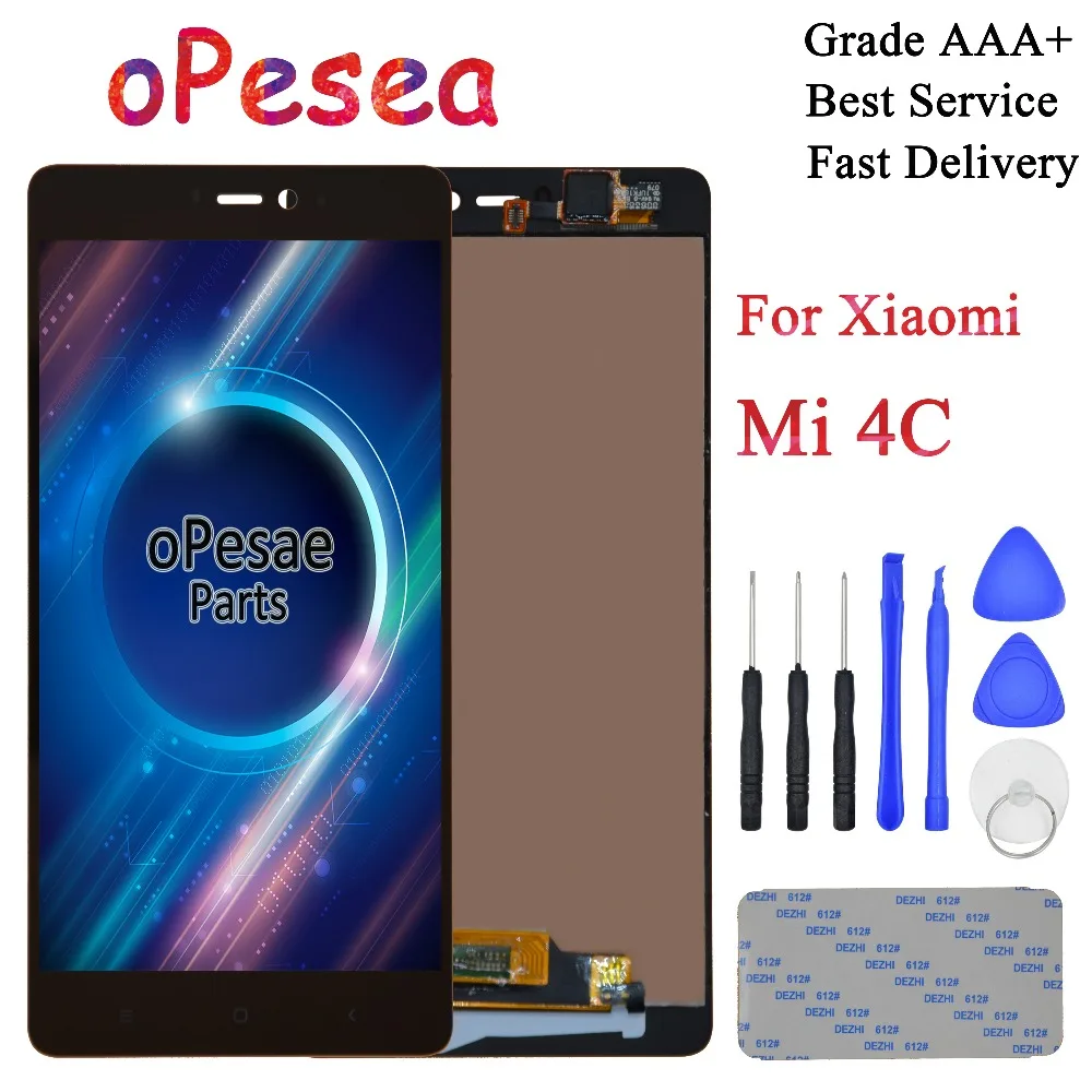 Goedkoop OPesea 5.0 Voor xiaomi mi 4 4C 4I lcd DISPLAY Touch Screen Digitizer Vergadering Met Frame Voor xiaomi mi 4c mi 4i lcd display