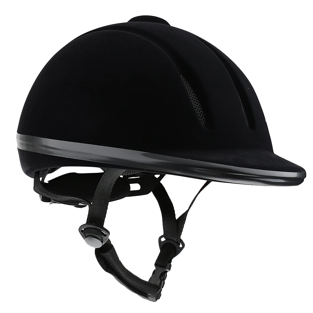 Vented Western Riding Helmet Safety Low Profile Equestrian Headwear Black L