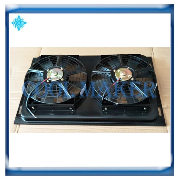 

Auto air conditioner system condenser assembly radiator cooling fan unit