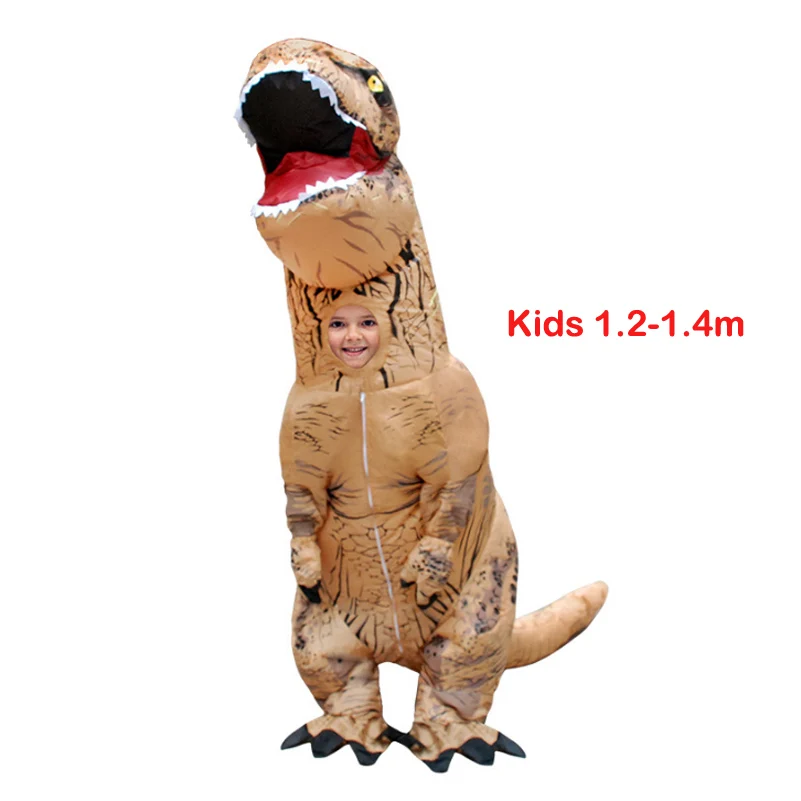 T-Rex Brown Kids Фен управляемый детское нижнее белье для взрослых динозавр надувной костюм на Хэллоуин дополнения к костюму на вечеринку - Цвет: T-Rex Brown Kids