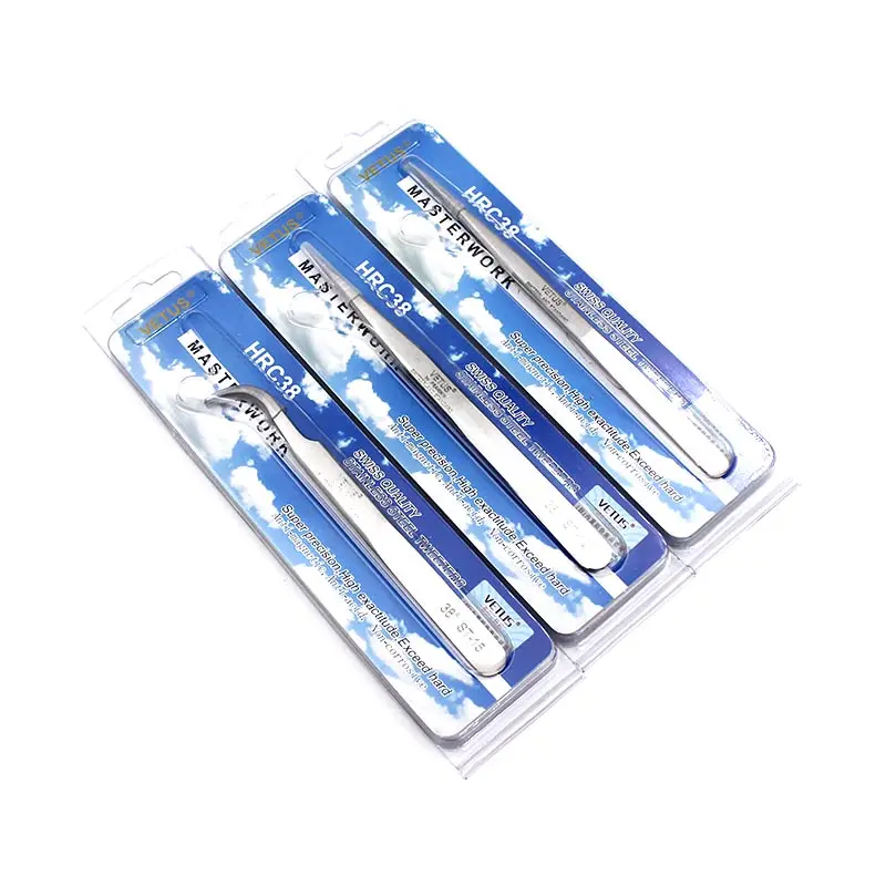 

100% Vetus Tweezers Original Genuine HRC 38 ST Series for Mink Eyelash Extensions Anti Acid ESD Tweezers