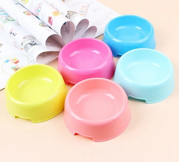 

Plastic Round Pet Dog Puppy Cat Food Diner Feeding Feeder Dish Dinner Bowl