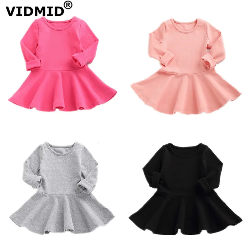 

VIDMID baby girls cotton long sleeve clothes kids dresses clothing children's dresses girls princess dresses blouse 4052 04
