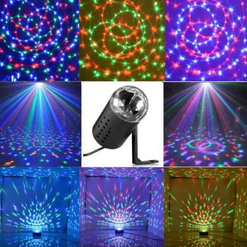 

Electric LED Stage Lamps Mini Crystal Magic Ball Automatically rotating Laser Stage Effect Light Party Disco Club DJ Light