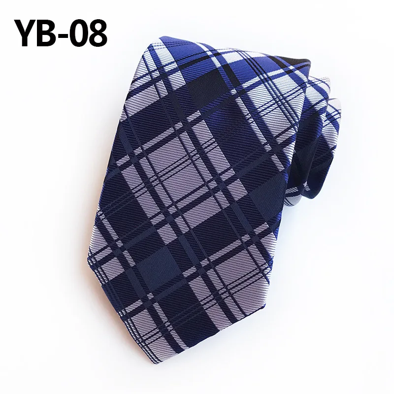 YB 08 Классические мужские галстуки в деловом стиле, формальные мужские аксессуары, мужские галстуки в полоску, жаккардовый шелк, мужские галстуки - Цвет: YB 08
