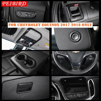 

ABS Carbon Fiber Interior Mouldings For Chevrolet Equinox 2017 2018 Head Light Lamp Switch Button Decoration Frame Cover Trim