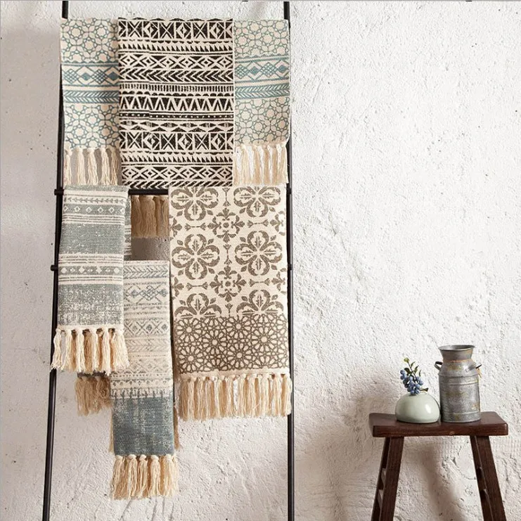 Винтажный деревенский богемный ковер в богемном стиле, этнический цветочный ТАПИС с кисточками, кухонный коврик для спальни, Молитвенный Ковер, Марокканское одеяло