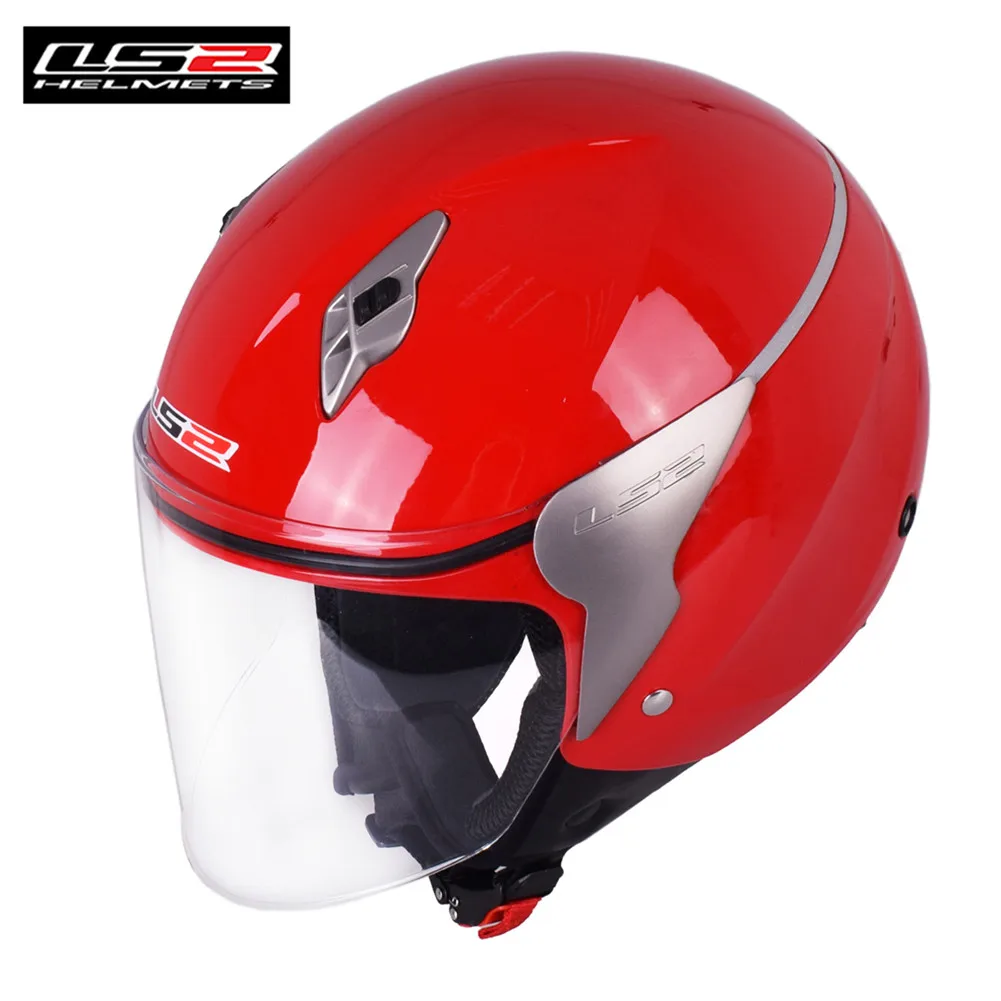 Bright Red LS2 OF559 Moto 3/4 Открытый мотоциклетный шлем для скутера Jet Moto rbike шлемы для крушенного двигателя руля мотоциклетные шлемы - Цвет: Bright Red