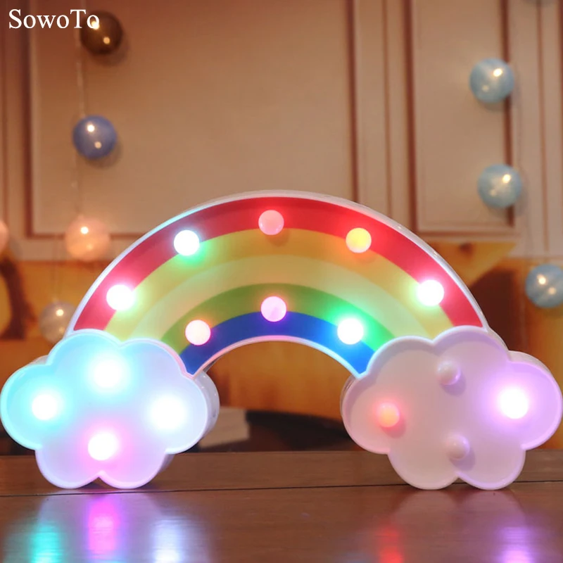 Buy Baby Sleep Light 3D LED Rainbow Colorful Night Light Batteries Powered