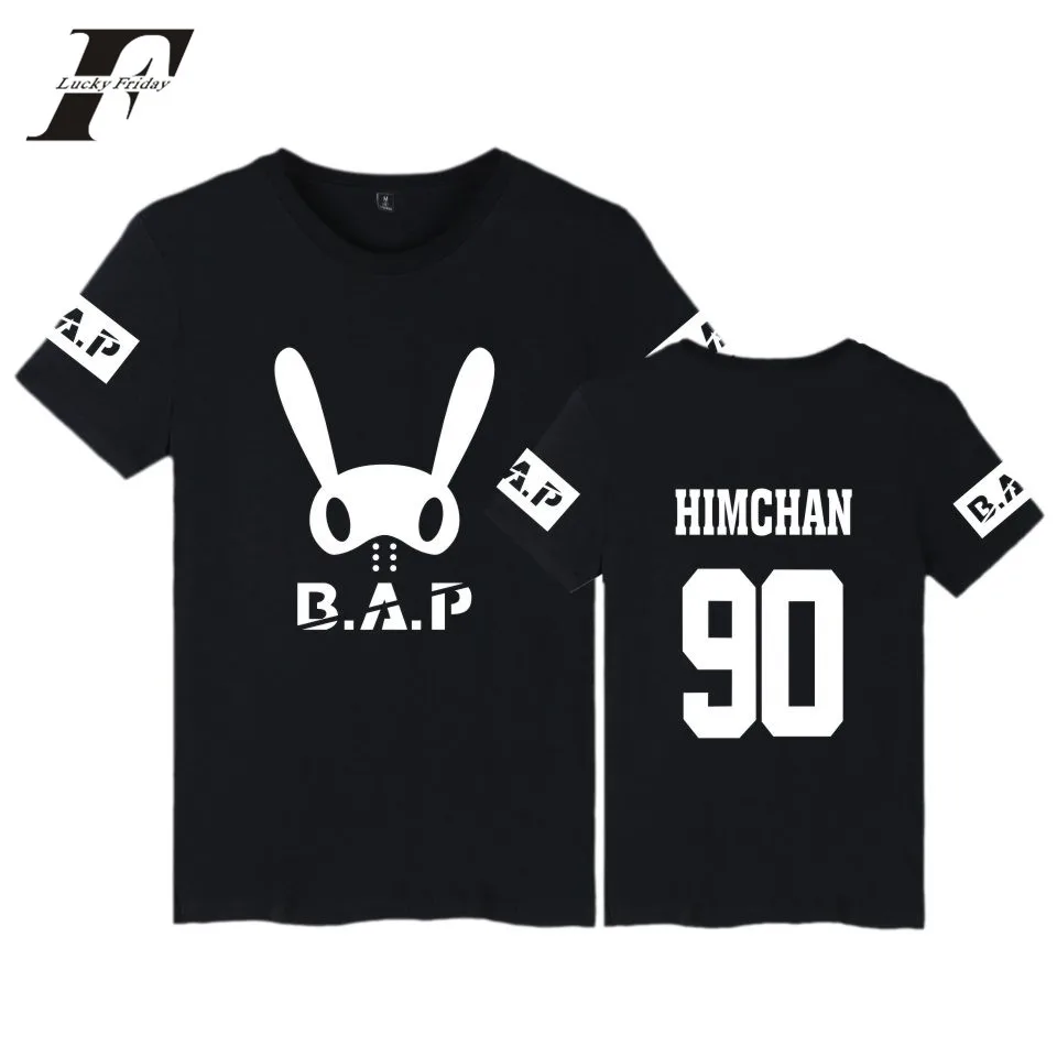 

LUCKYFRIDAYF B.A.P Popular Groups Cotton T-shirts Men Short Sleeve HipHop Summer Kpop Leisure Wear Fashion T Shirts Clothes