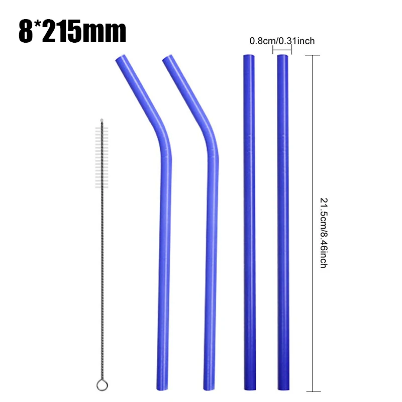 8mm A UPORS 4 шт./компл. изменение цвета соломинки многократного использования из нержавеющей стали питьевые соломинки Индукционная Температура Изменение Цвета Металлическая соломинка набор - Цвет: 8mm A