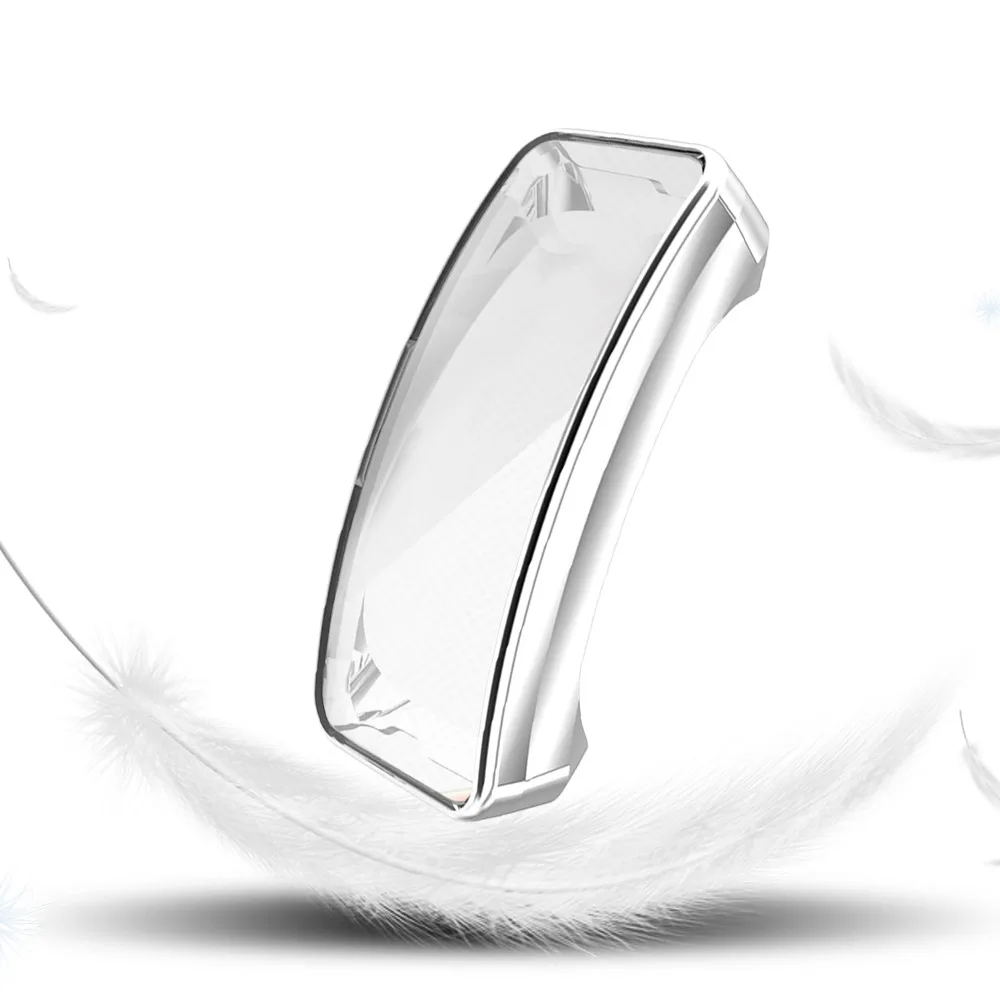Silver Чехол из ТПУ с покрытием, совместимый с Fitbit Inspire, чехол для часов, защитная крышка для экрана, Вэнь/женский чехол для часов - Цвет: Silver