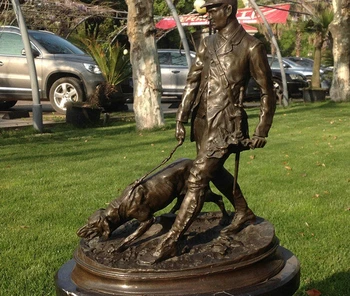 

Art Deco Sculpture The Officer Pulled The Hound Bronze Statue