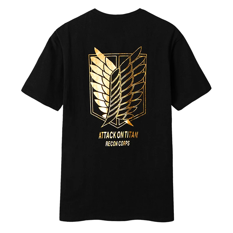 Japanese Anime Attack on Titan T Shirt Cosplay Costume Shingeki no Kyojin Cartoon T-Shirt Tee modal Golden tees | Тематическая