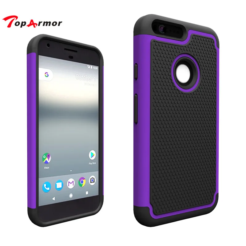 Purple Чехол toparmor для Google Pixel XL чехол для телефона резиновая подушка бампер Броня Чехол ударопрочный чехол для Google Pixel XL чехол для телефона - Цвет: Purple