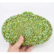 Зеленый роскошный хрустальный вечерний клатч, вечерние сумочки, вечерняя сумочка для выпускного вечера, Женский кошелек для свадьбы, свадебные сумочки SC565