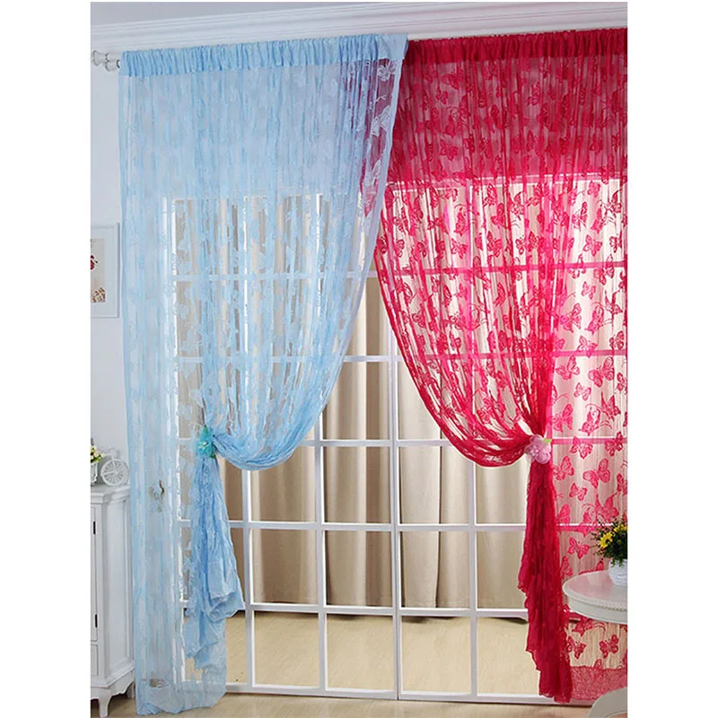 

1Pc Bedroom Curtain Butterfly Pattern Solid Home Blackout Curtain