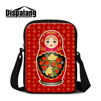 

Small Messenger Bag Russian Doll Pattern Crossbody Shoulder Handbag Zipper Mini Cartoon Satchel for Girls Shopping Bag Women