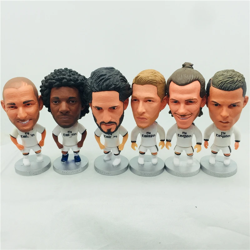 

2.55" Ronaldo Benzema Marcelo Ramos Bale Modric Navas Varane Cartoon League Doll Soccer Star Figurines