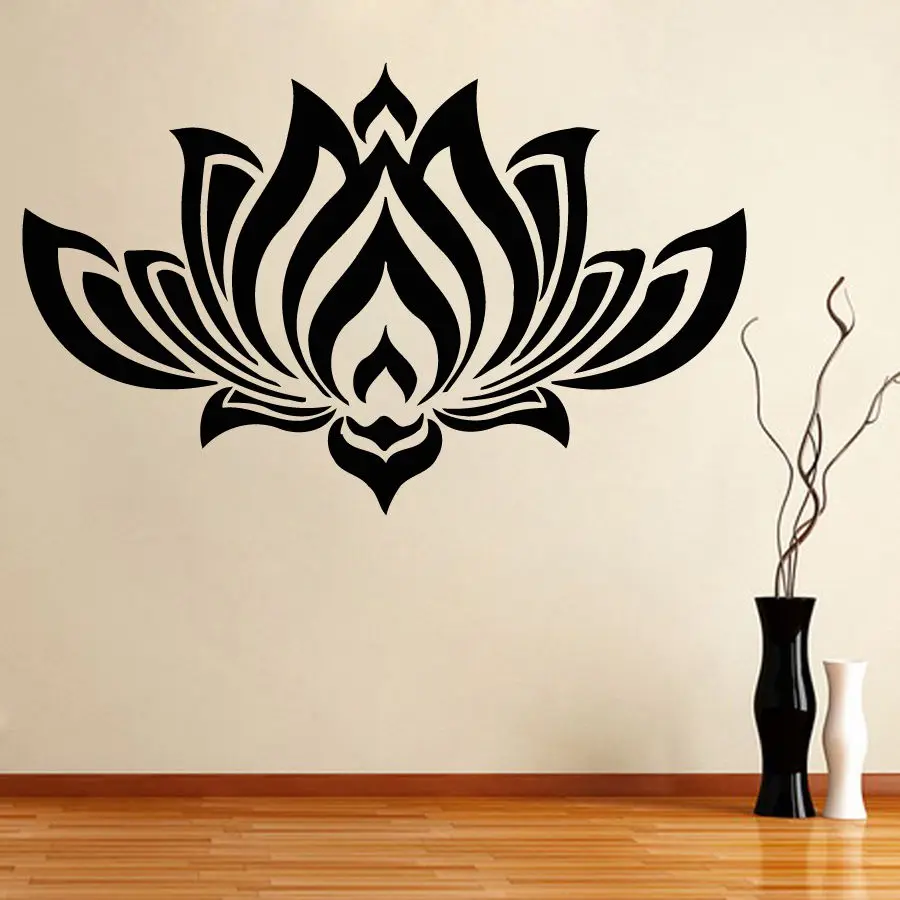 

Free Shipping Wall Decals Lotus Flower Vinyl Wall Sticker Yoga Studio Bedroom Decoration CW-4