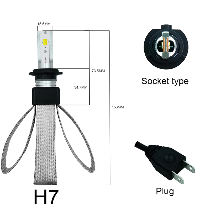 2 шт. H7 светодиодные H4 Автомобильные фары H11 9005 9006 H1 120W 19200LM яркие лампы 3000K 4300K 6000 K 12