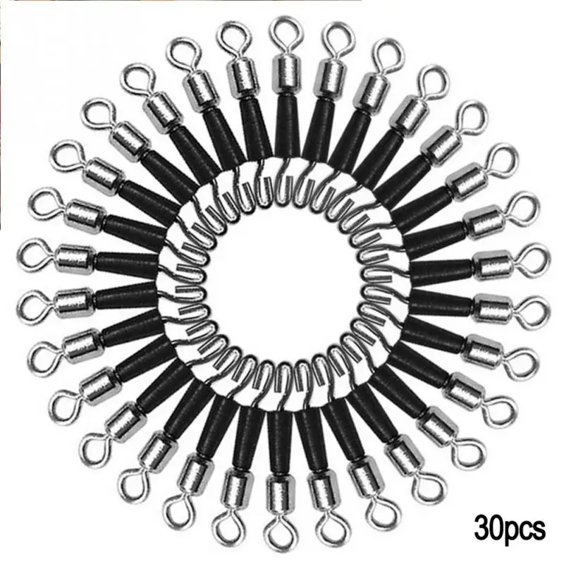 

30pcs Quick Fast Link Sub-line Connector Fishing Hook Ball Bearing Swivel Solid Rings Fishing Clip Accessories S/M/L