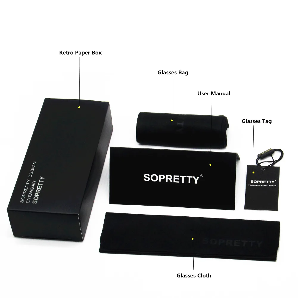 

SOPRETTY Sunglass Packagings ( Sunglasses Case + Bag + Cloth ....) A002