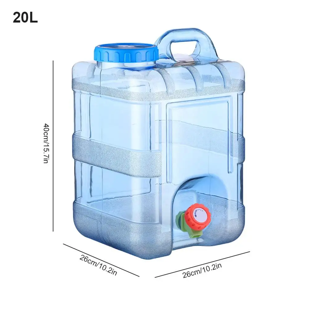 15л/20л чистое пластиковое ведро для воды домашний контейнер для хранения воды с крышкой автомобильный самоходный тур с краном минеральная вода баррель