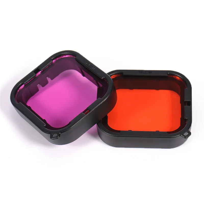 

TELESIN Dive Filter Kit Red Purple Filter Underwater Suitable for Gopro Hero 5 with black velvet bag