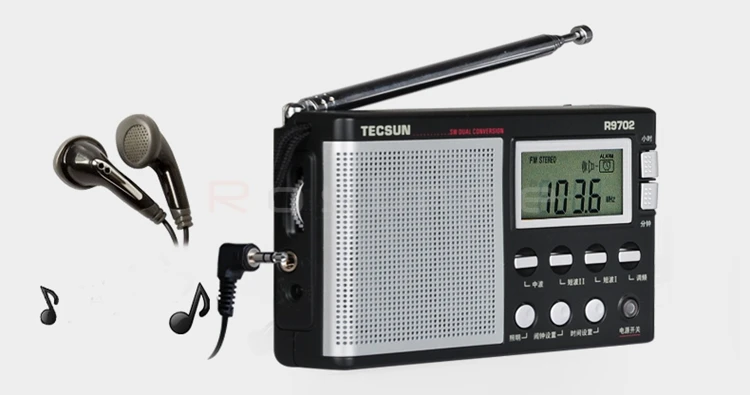 TECSUN R-9702 FM/MW/SW Двойное преобразование World Band радиоприемник со встроенным Динамик R9702 Лидер продаж Приемник