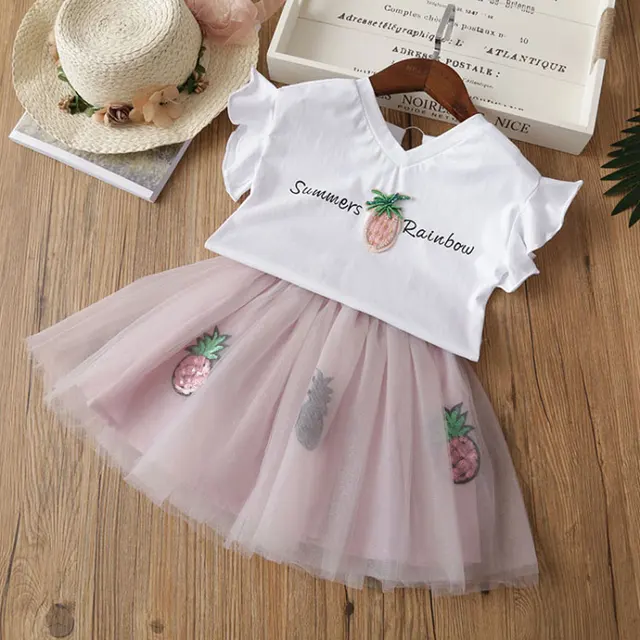 Fashion Kids Summer Clothes Boutique Girls Clothing Pineapple T Shirt And Sequin Skirt Toddler Girl Fashion Kids Summer Clothes Boutique Girls Clothing Pineapple T Shirt And Sequin Skirt Toddler Girl