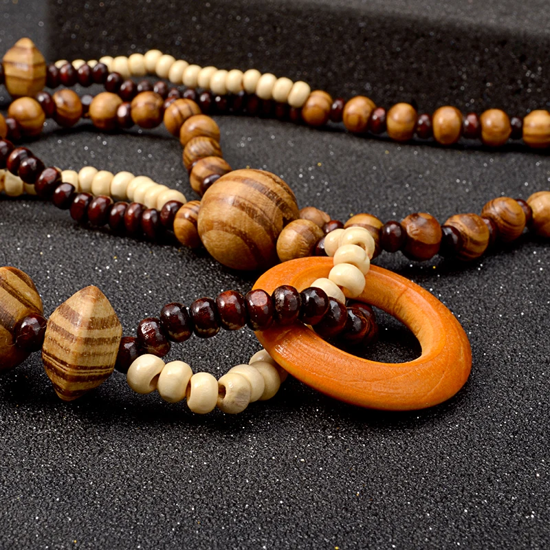 UDDEIN Vintage ethnic customs long statement necklace & pendant design wood chain exaggerate jewelry accessories maxi necklace - Image 5