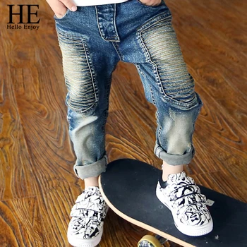 

HE Hello Enjoy boys jeans 2018 kids boys pants spring children trousers elastic waist demin jeans pants for children clothing