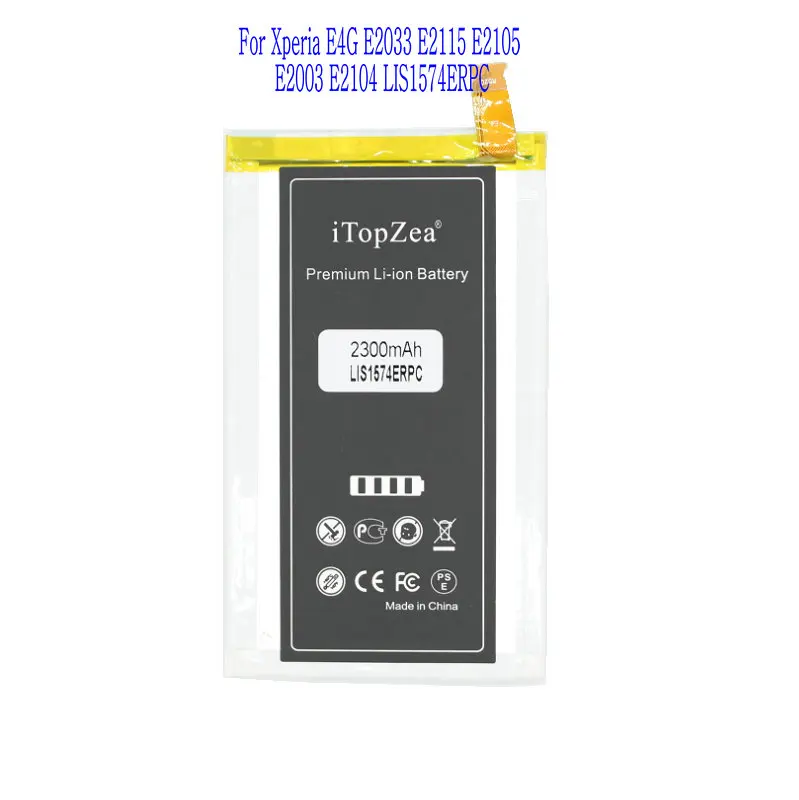 

iTopZea 1x 2300mAh LIS1574ERPC battery for Sony Xperia E4 E4G Dual E2104 E2105 E2114 E2115 E2124 E2003 E2006 E2053 E2033 E2043