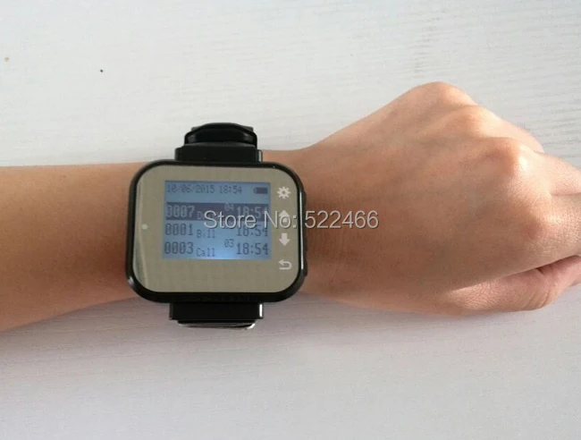 1 wrist receiver for waitress with 8 bell buzzer for guest use Smart watch paging system