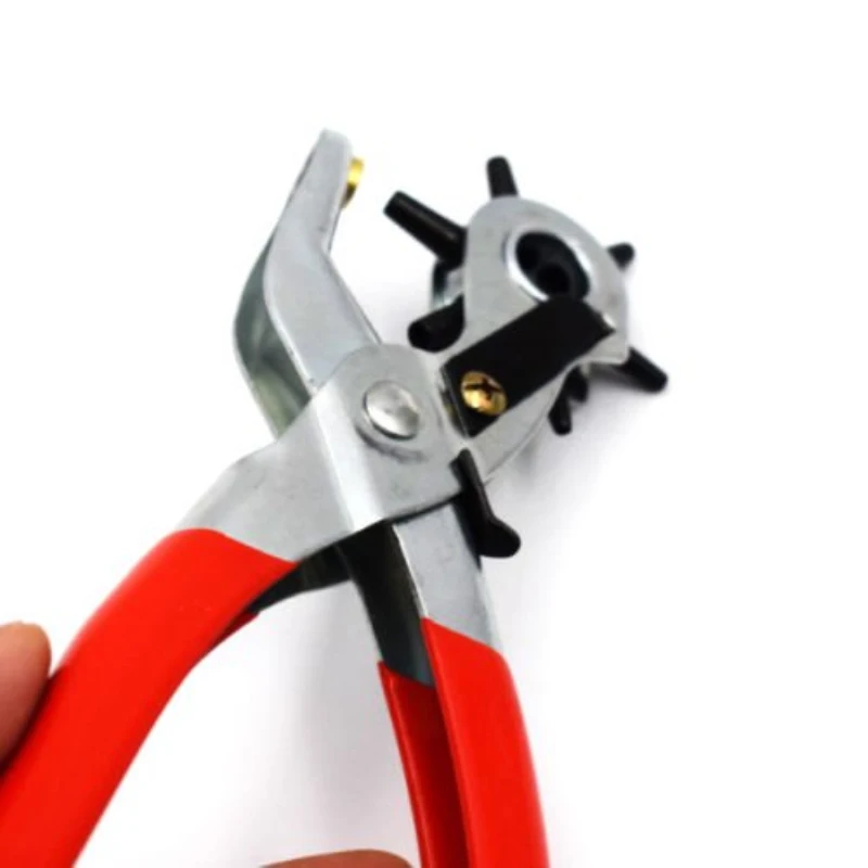 Hand Rotary Leather Hole Punch Plier Tool Belt Rubber Multi Watch Band